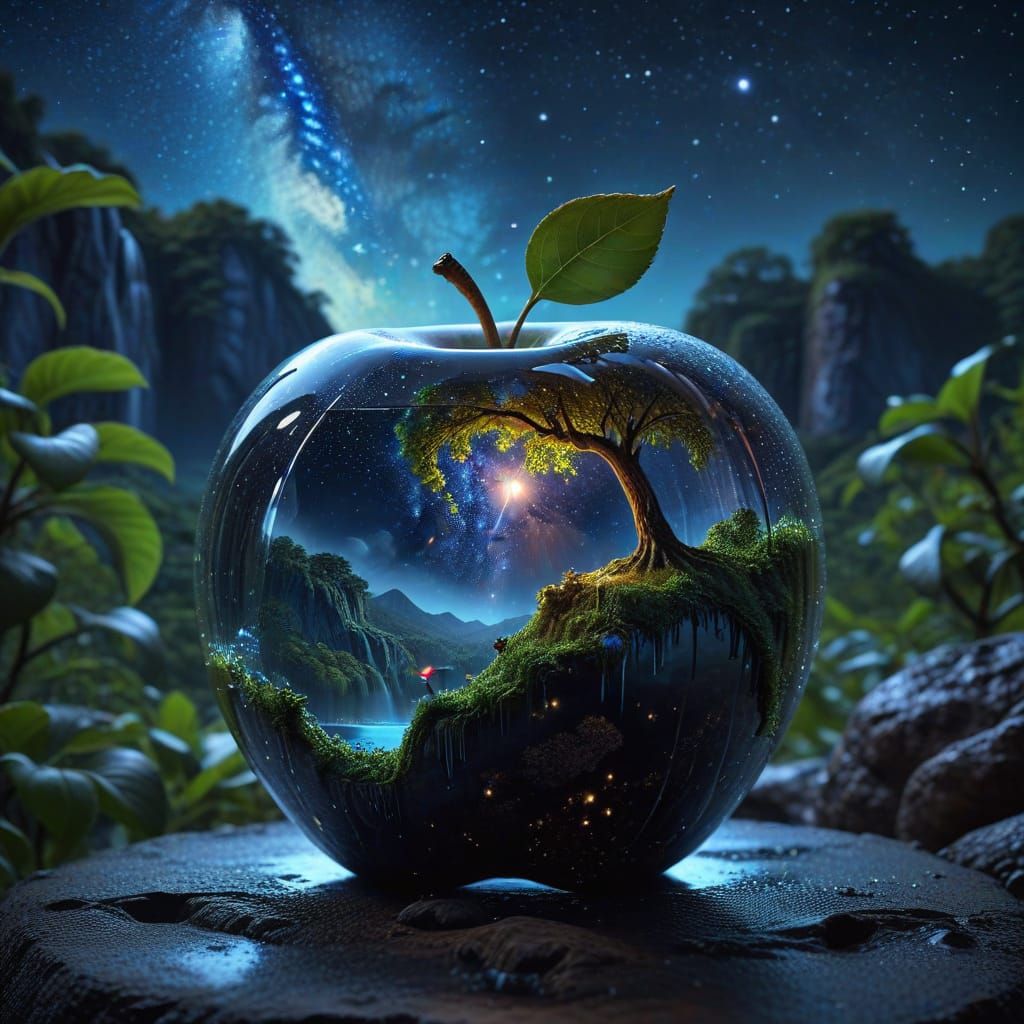 A world in a glass apple  by @ArwenEvenstar
