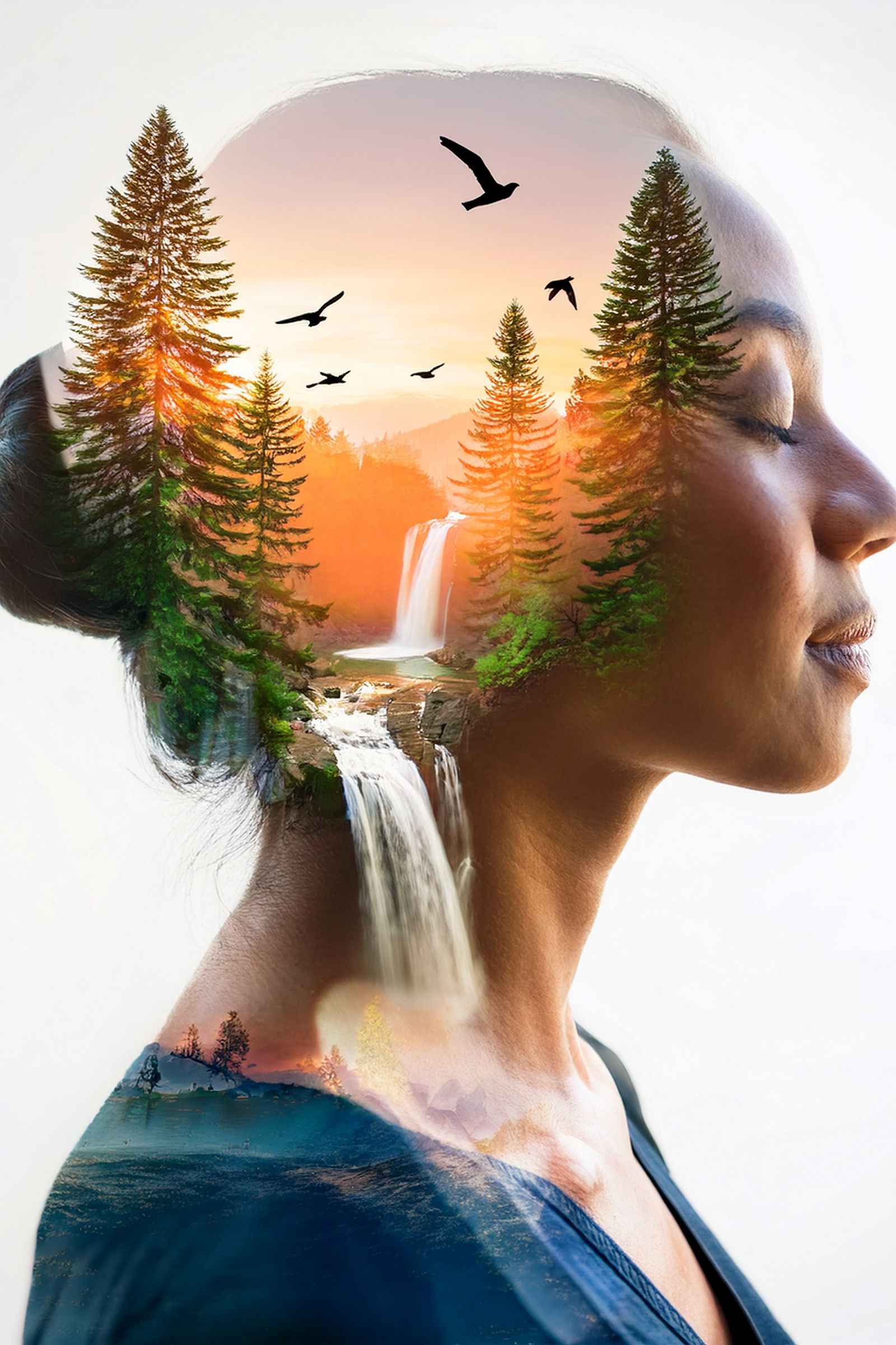 A surreal double exposure artwork