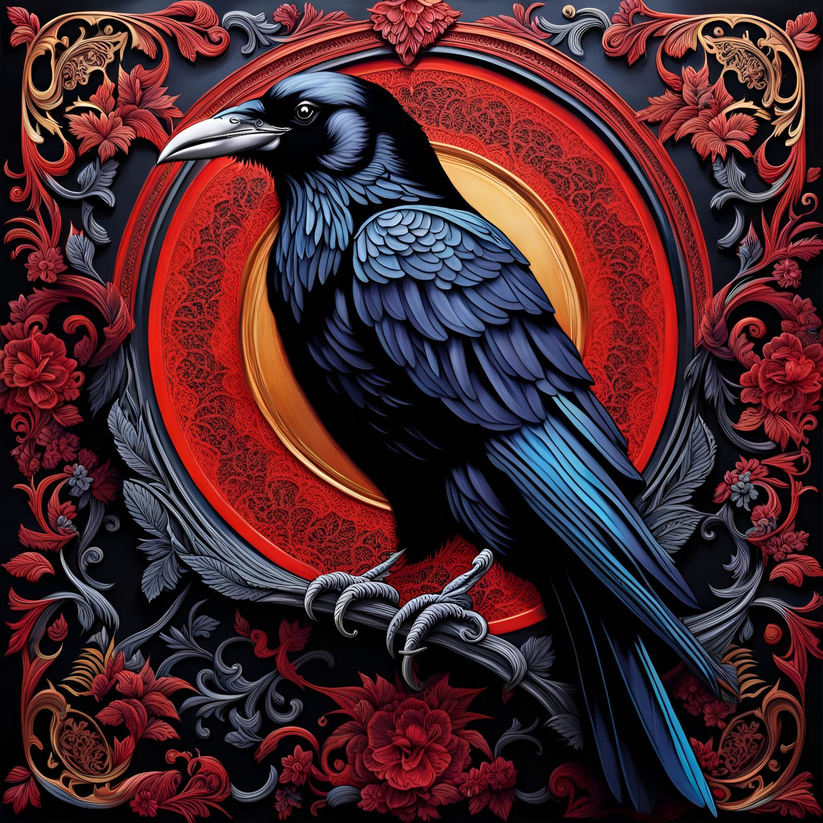 Lace Gothic Raven - Ai Generated Artwork - Nightcafe Creator