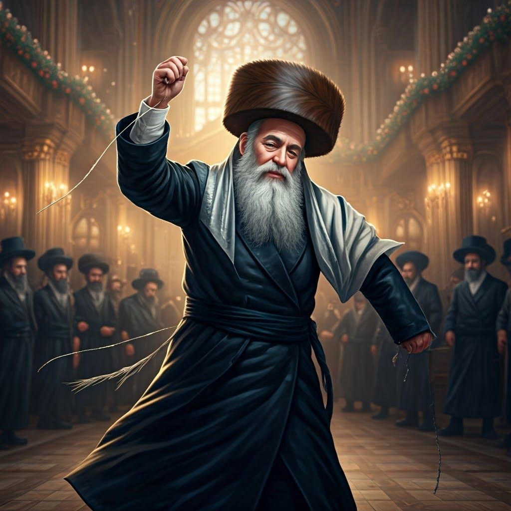 Joyful Hasidic Dance in Opulent Hall