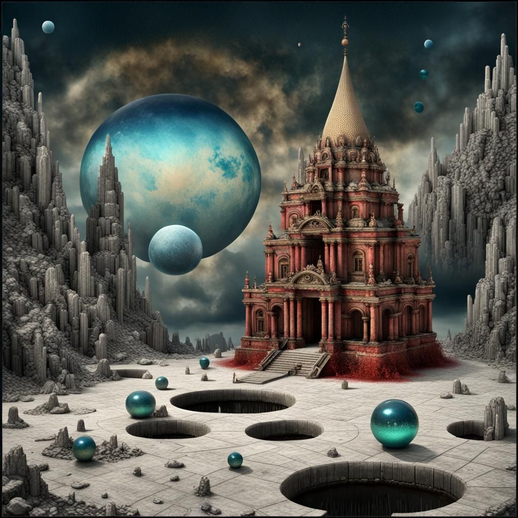 temple in an apocalyptic landscape - AI Generated Artwork - NightCafe ...