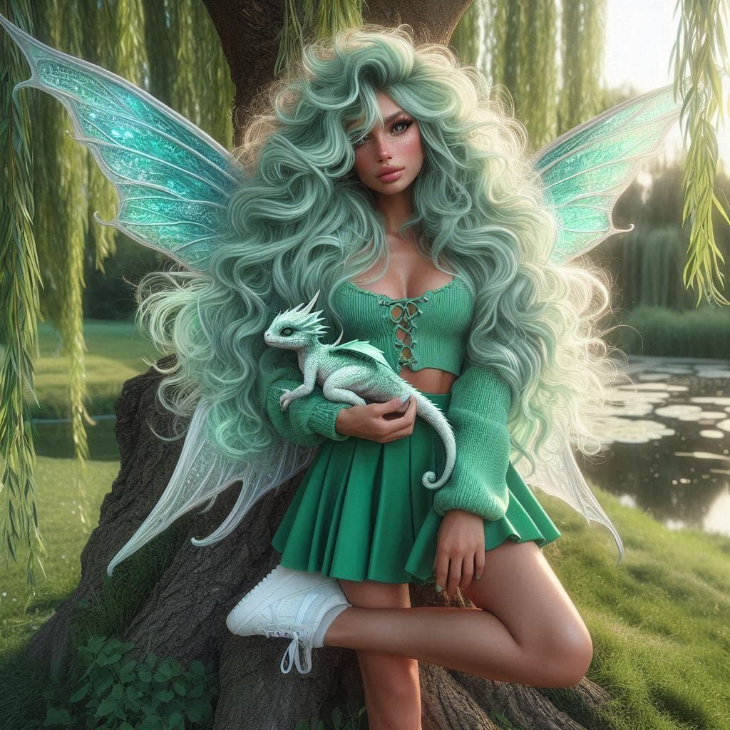 Fairy and her dragon baby