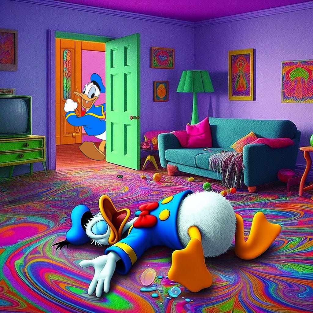 Donald Duck having Near Death Out of Body Experience