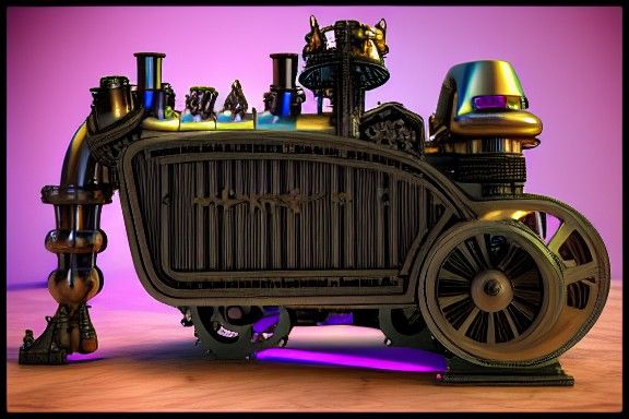 steampunk engine 3d