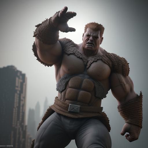 create marvel hero Ben Grimm only in gray