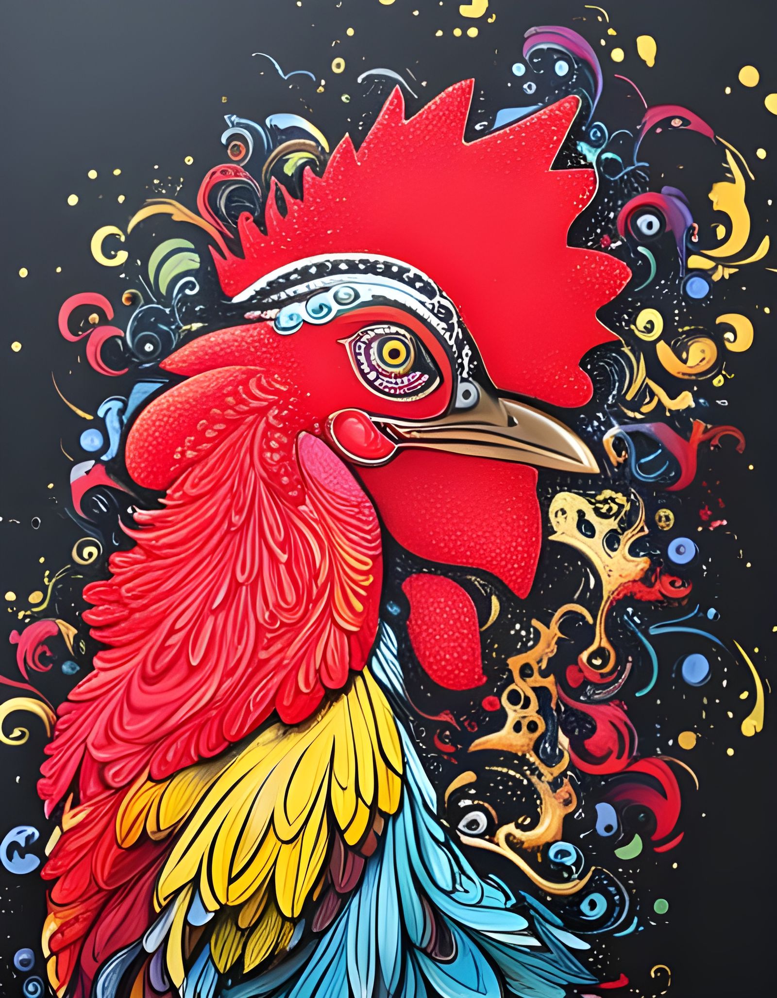 Punk Rock Rooster - AI Generated Artwork - NightCafe Creator