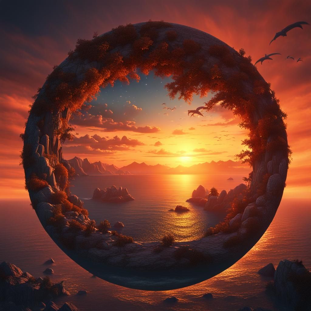 sunset on the horizon