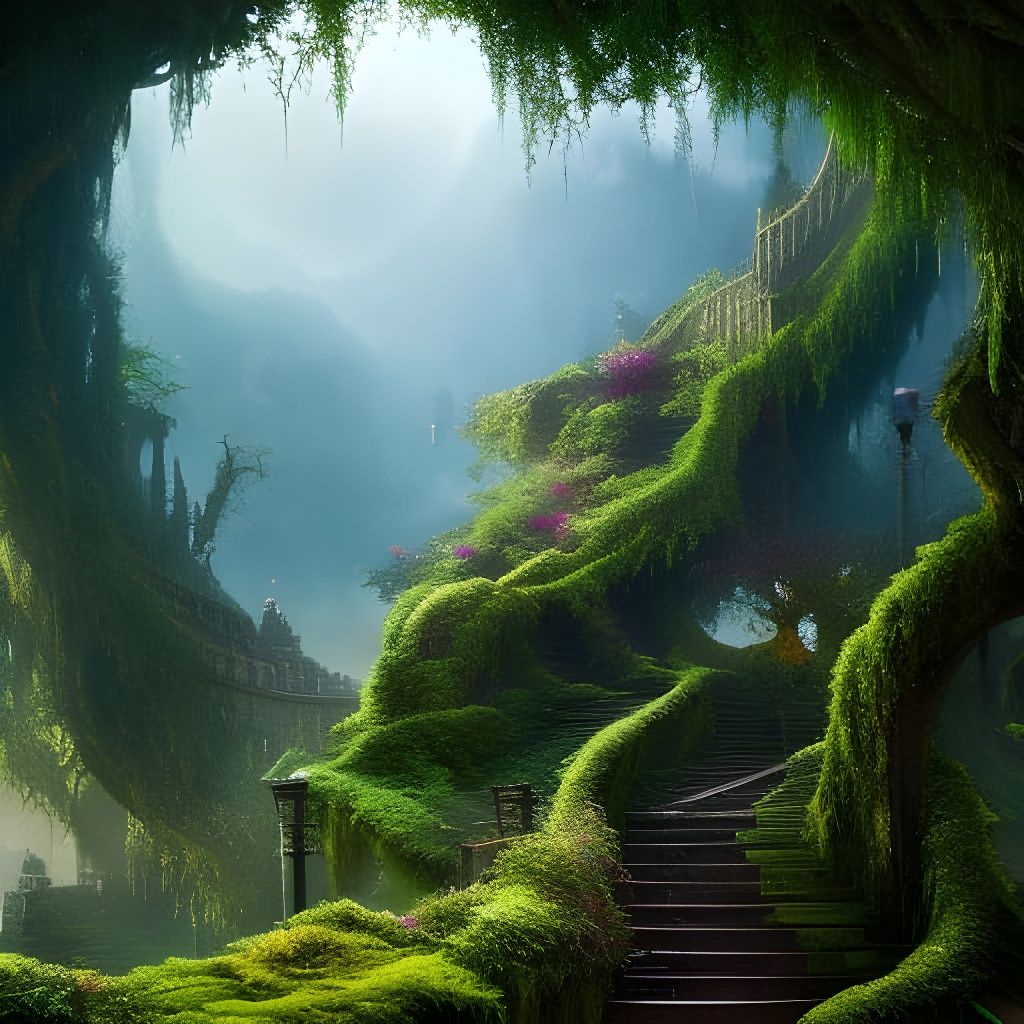 Abandoned stairway   by @Mr Doodle