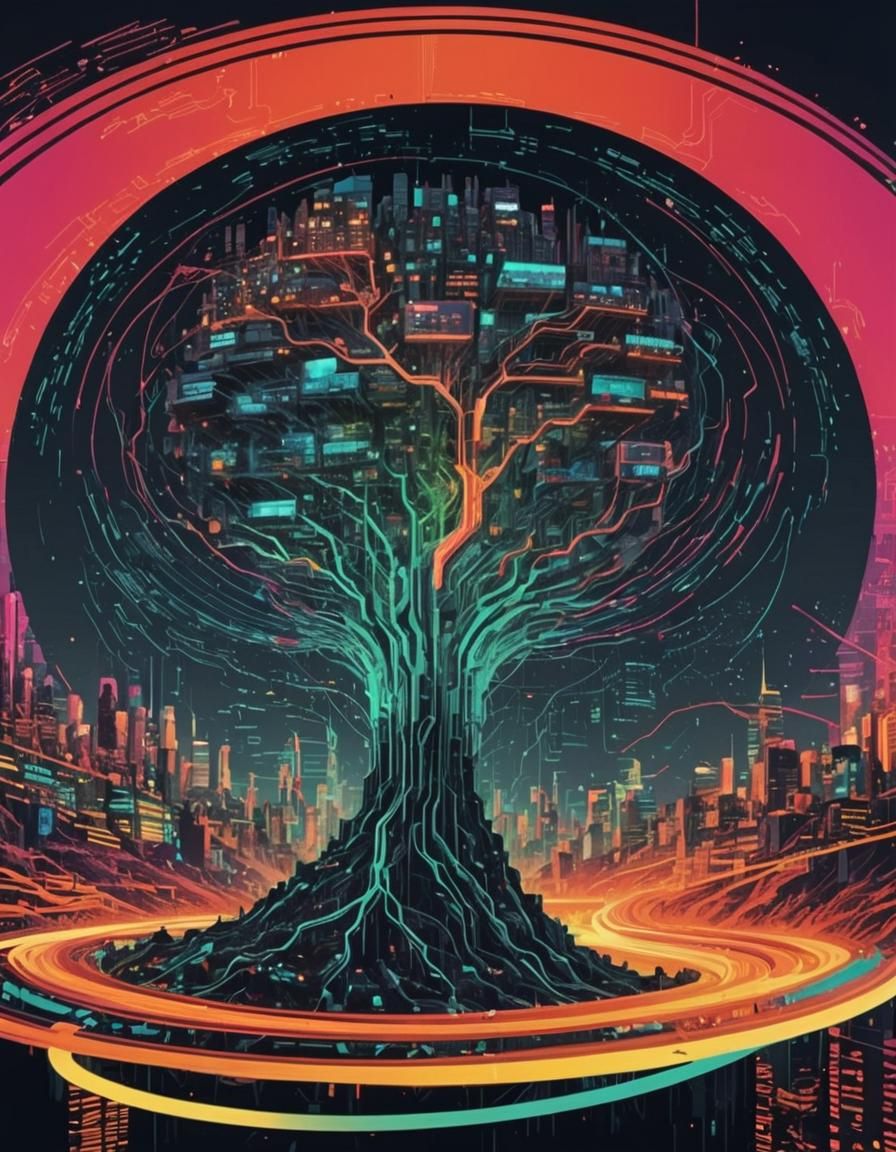 intricate glitched neofuturistic look less technologically d...