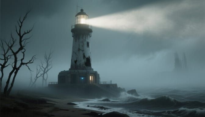 Lone Weathered Lighthouse (Qwen Image SD)