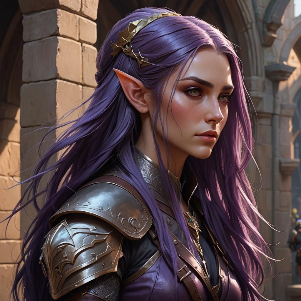 Purple Elf Profile - AI Generated Artwork - NightCafe Creator