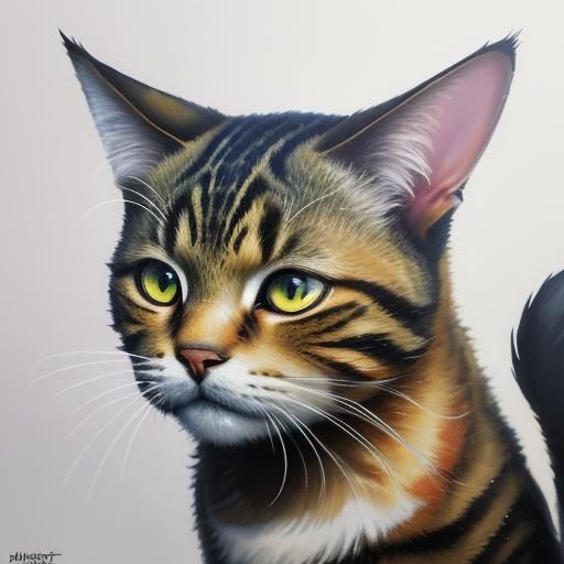 Anime Tabby Cat with Glow Effects in Ultra-HD