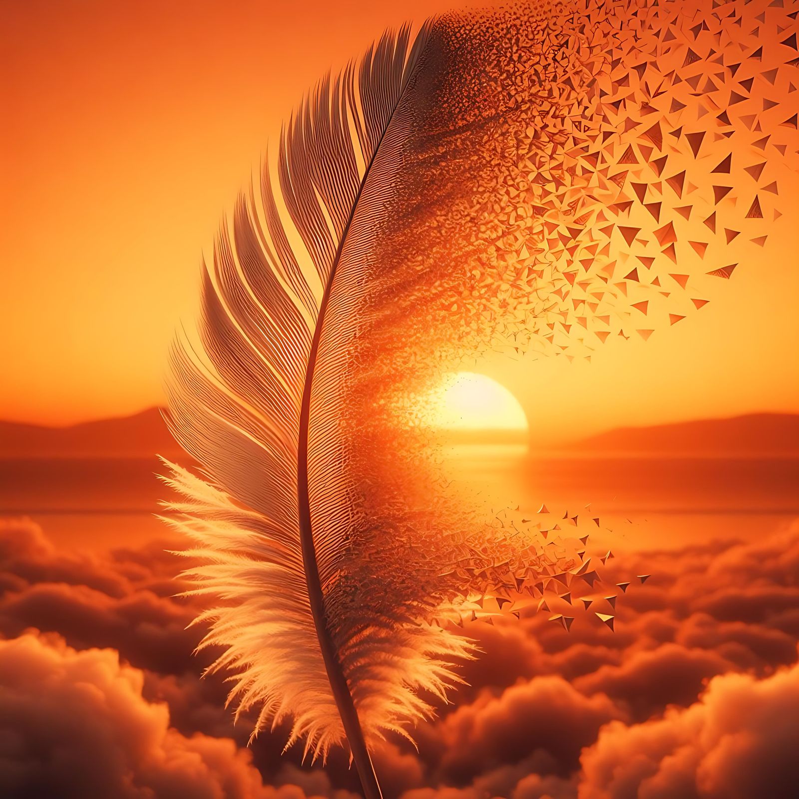Sunset Feather