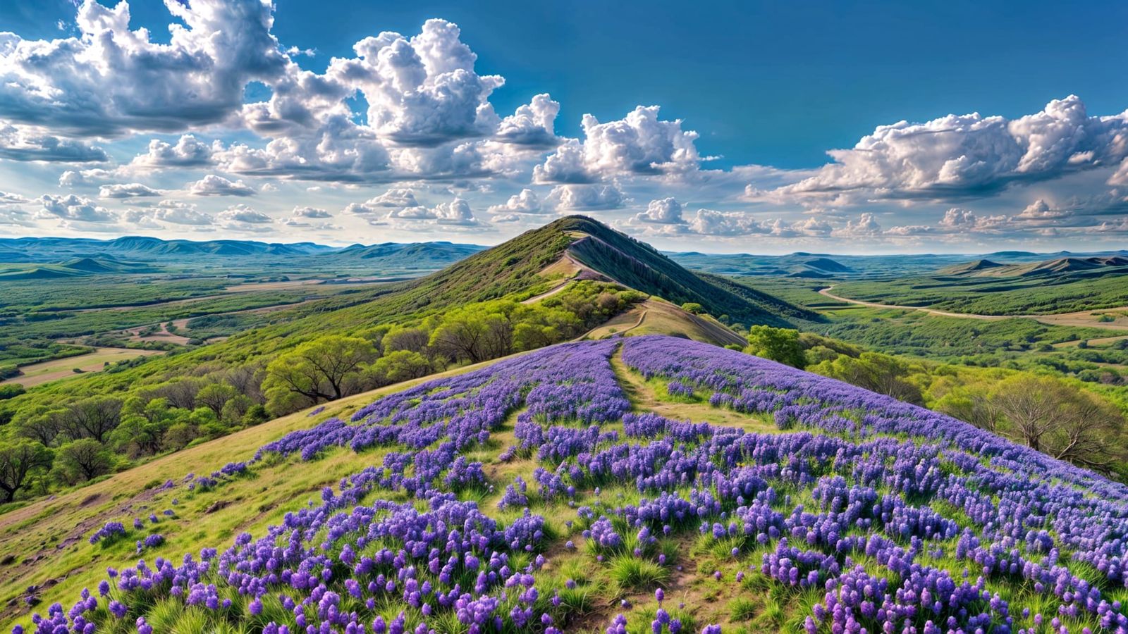A Hillside's Better with Bluebonnets On It