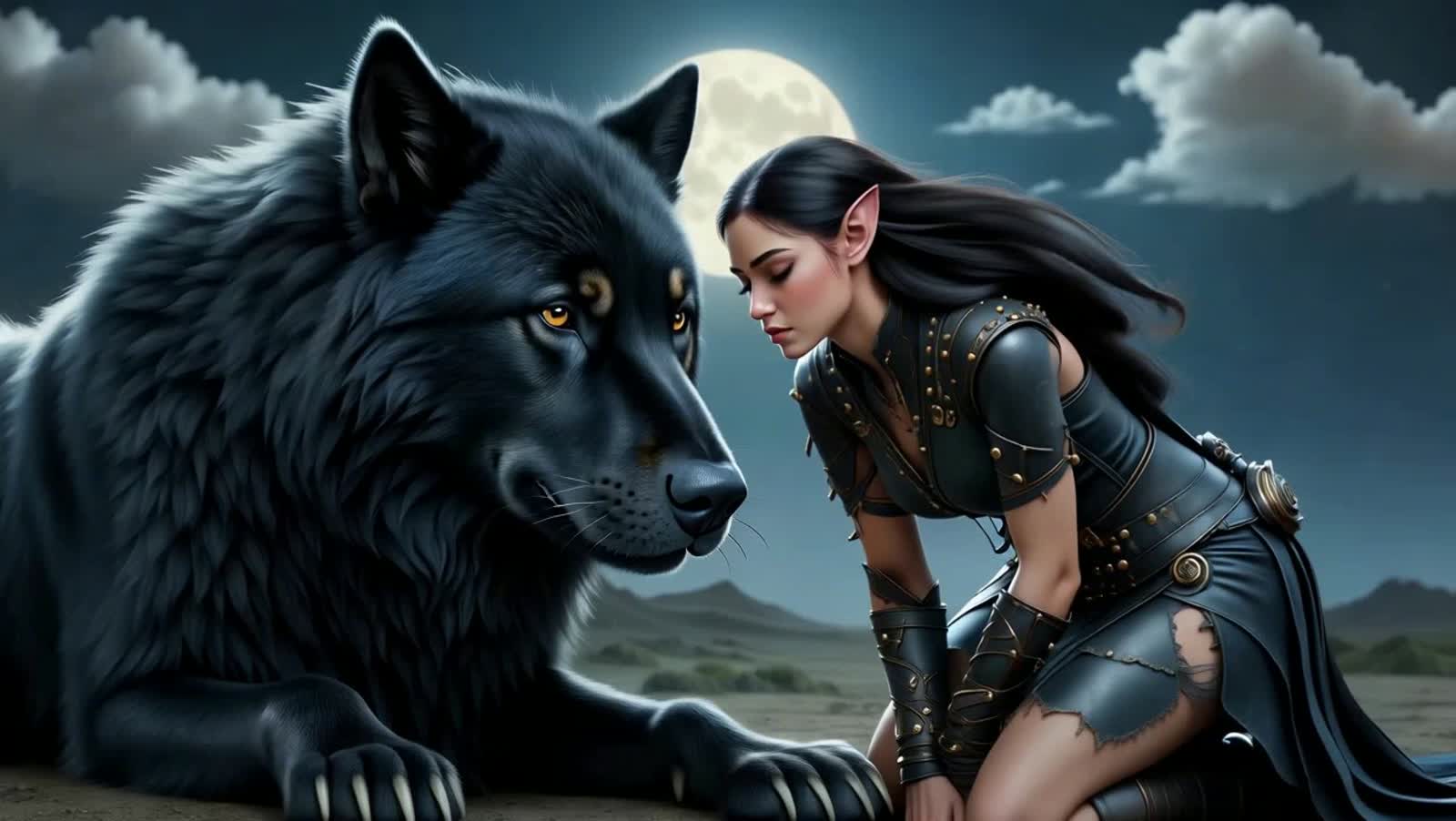 Sharing Strength Between an Elf and her Dire-Wolf