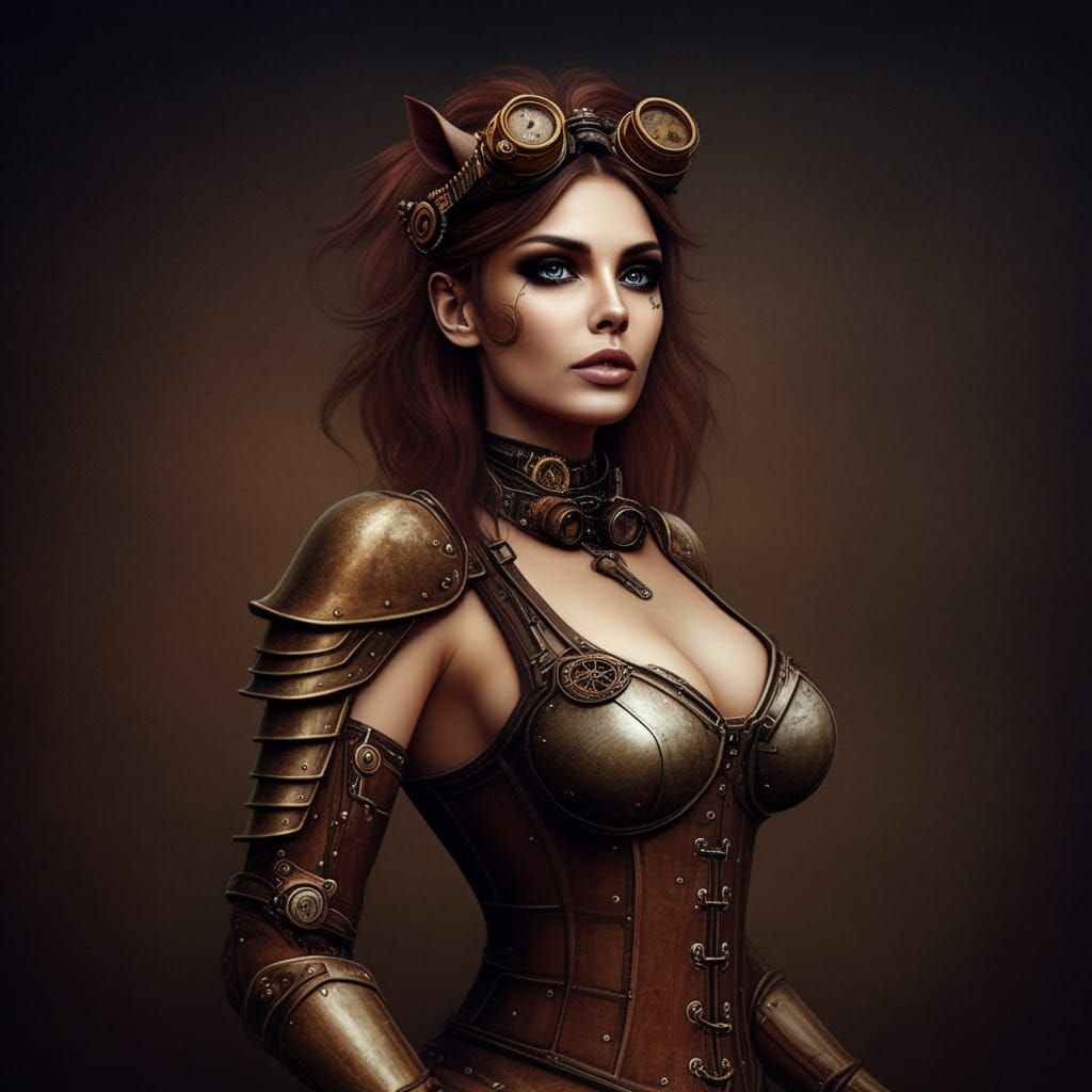 Centaur warrior steampunk woman