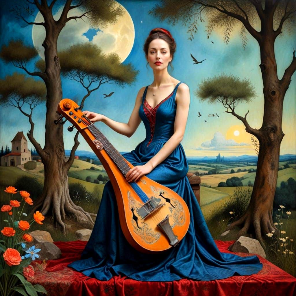 Surreal Portrait of a Lady in Hyperrealistic Style