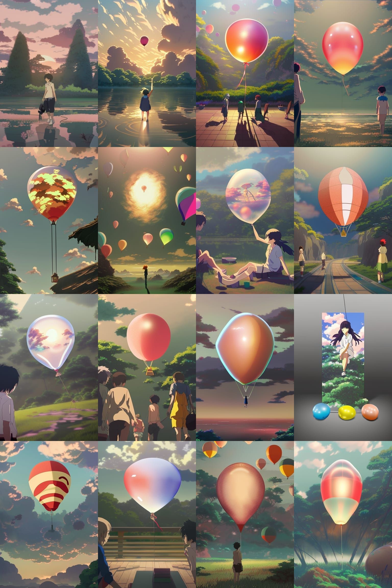transforming 80% into a latex party balloon Studio Ghibli, A...