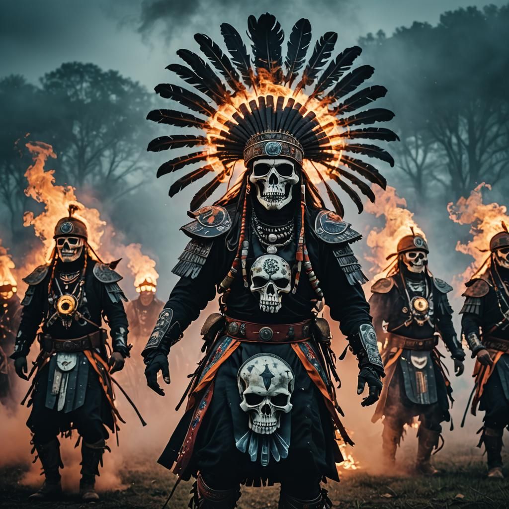 An Illini, tribe of Illinois, performing a ghost dance in traditional ...