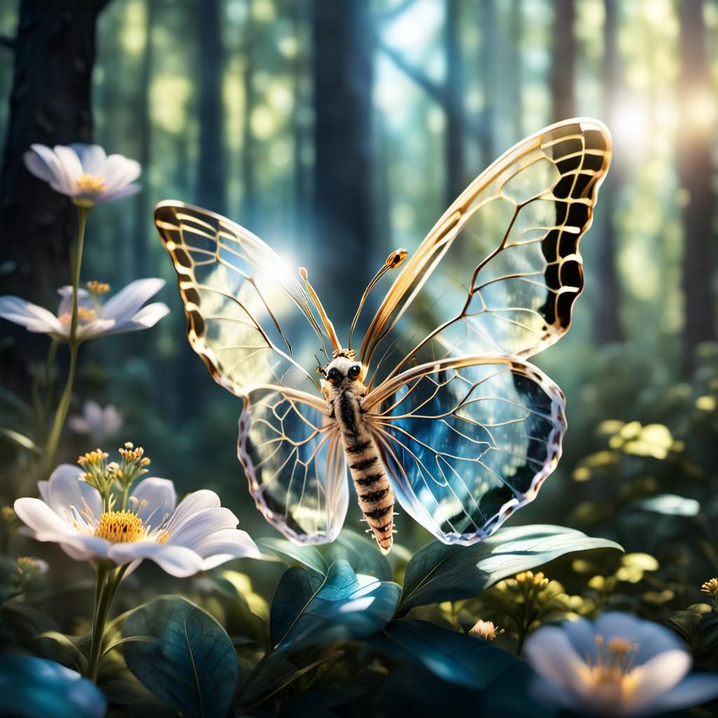 Photorealistic crystal butterfly