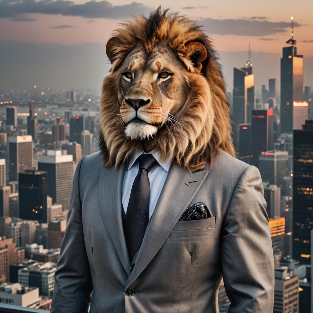 The Dapper Lion in a Suit