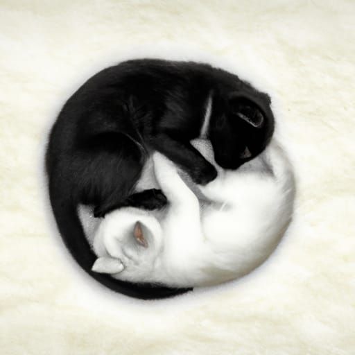 Yin Yang Kittens  by @Agenbite