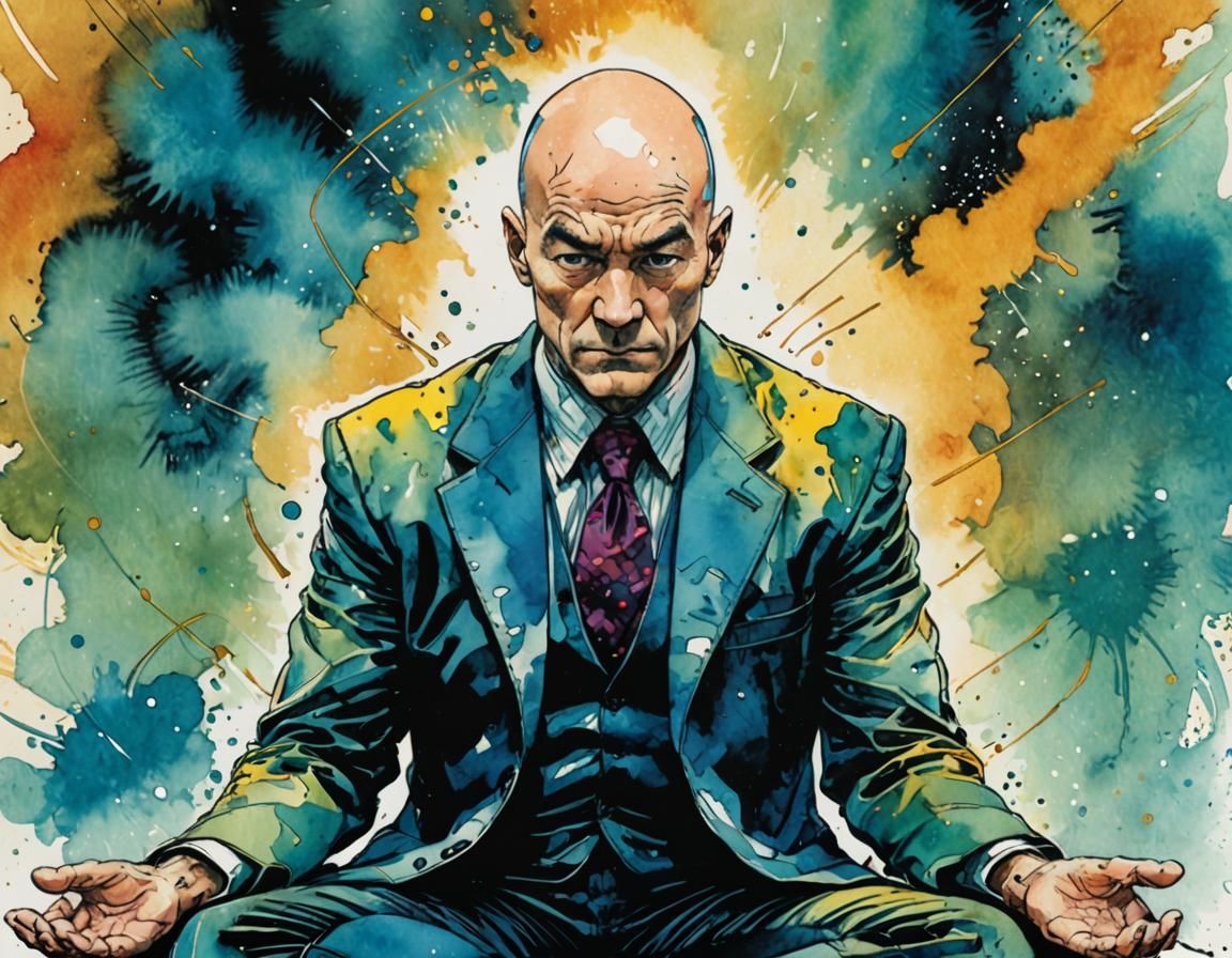 Professor X Meditating: David Mack Comic Art