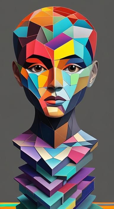 geometric abstract art color gradient mosaic