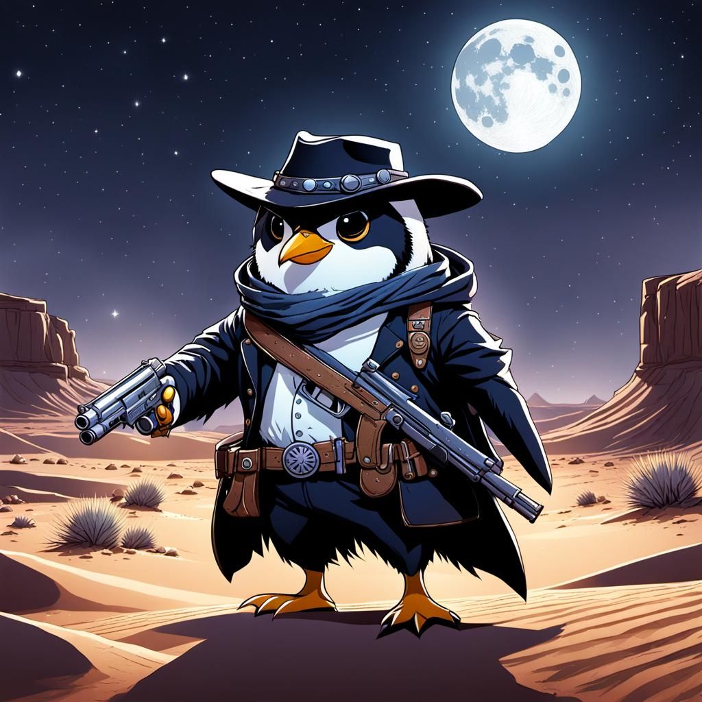 Cowboy Penguin - AI Generated Artwork - NightCafe Creator