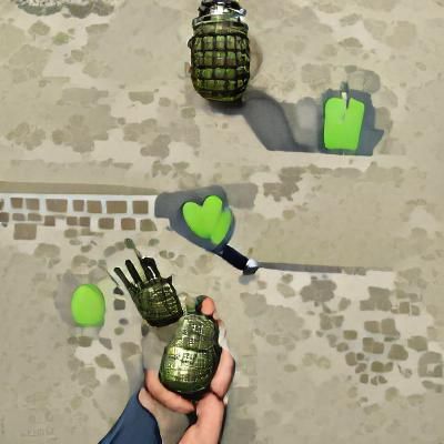 hand holding a hand grenade