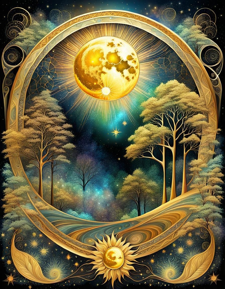 Magical full moon - AI Generated Artwork - NightCafe Creator