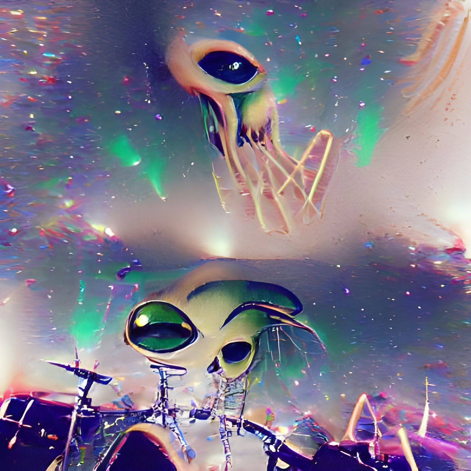 Surreal Alien Rock Hand Gesture