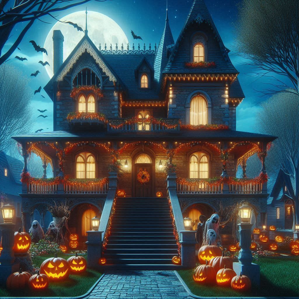 Decorated Halloween House