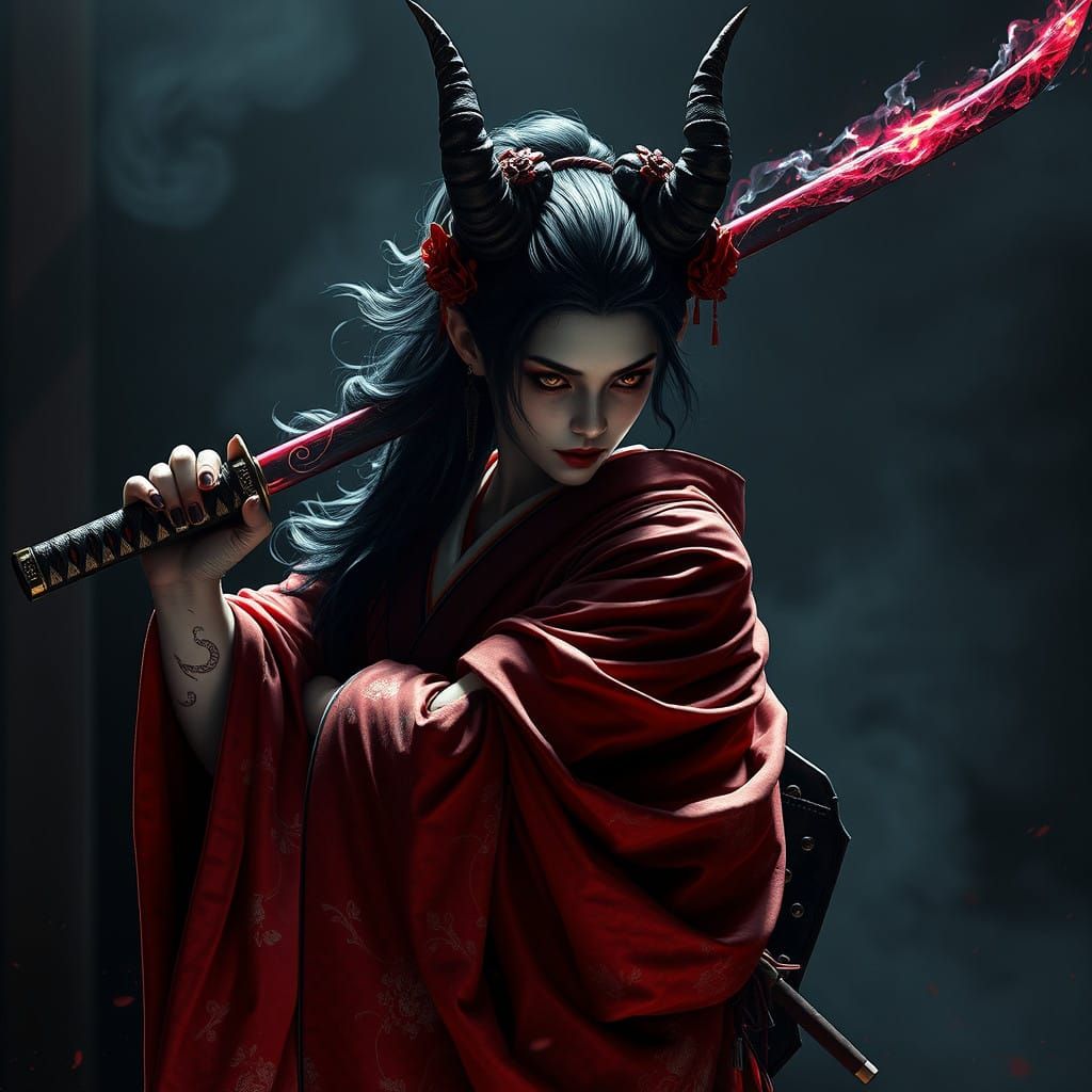 Demonic Geisha 3  by @Sarghal