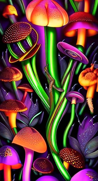 Mushrooms - Ai Generated Artwork - Nightcafe Creator