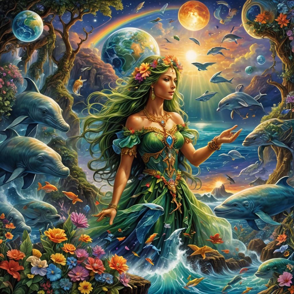 Gaia: Sparkling Celestial Mother Earth Seascape