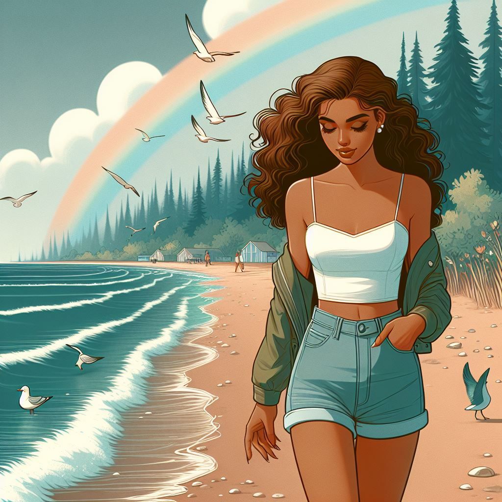 A walk along a beach.