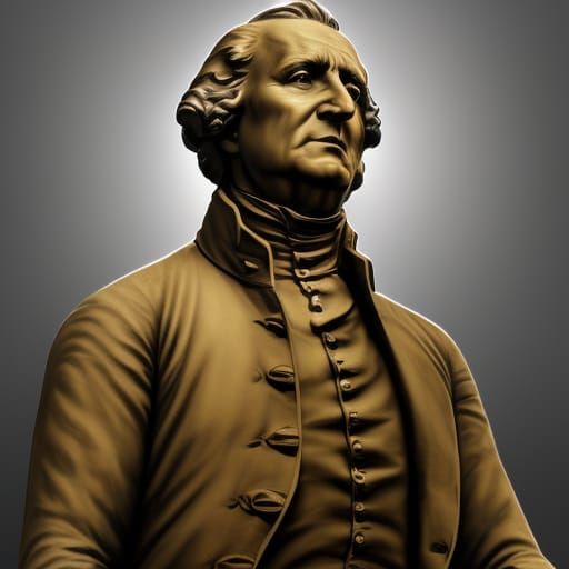 A statue of an American Founding Father.