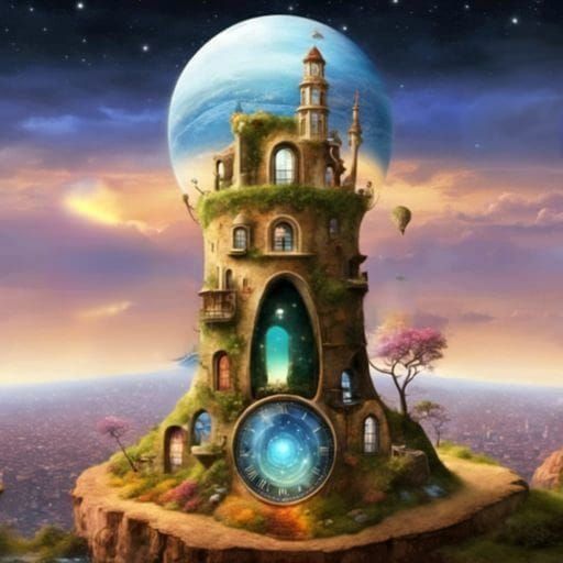 Surreal Clocktower Landscape