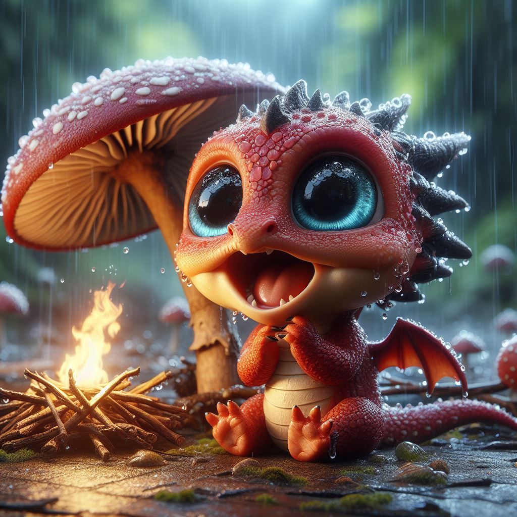 Baby Dragon getting warm