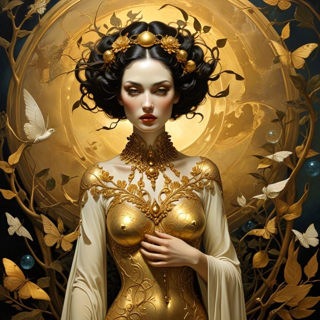 Golden Moonlight on Ethereal Female Forms