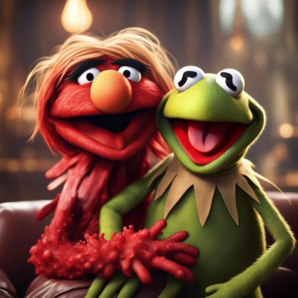 kermit and elmo having fun - AI Generated Artwork - NightCafe Creator