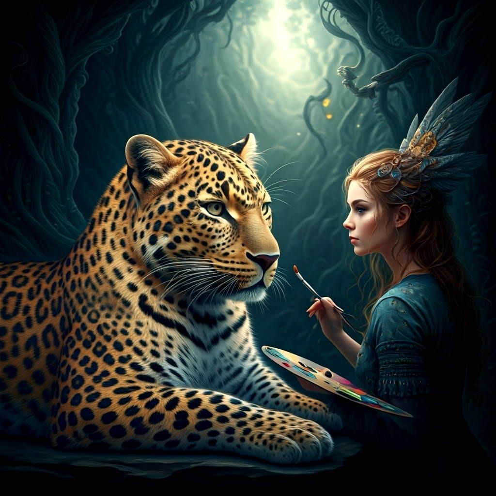 Her job is to paint spots on cats to make leopards   by @Desert Mama