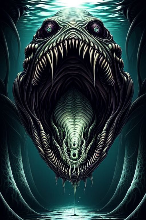 Terrifying evil sea monsters creations