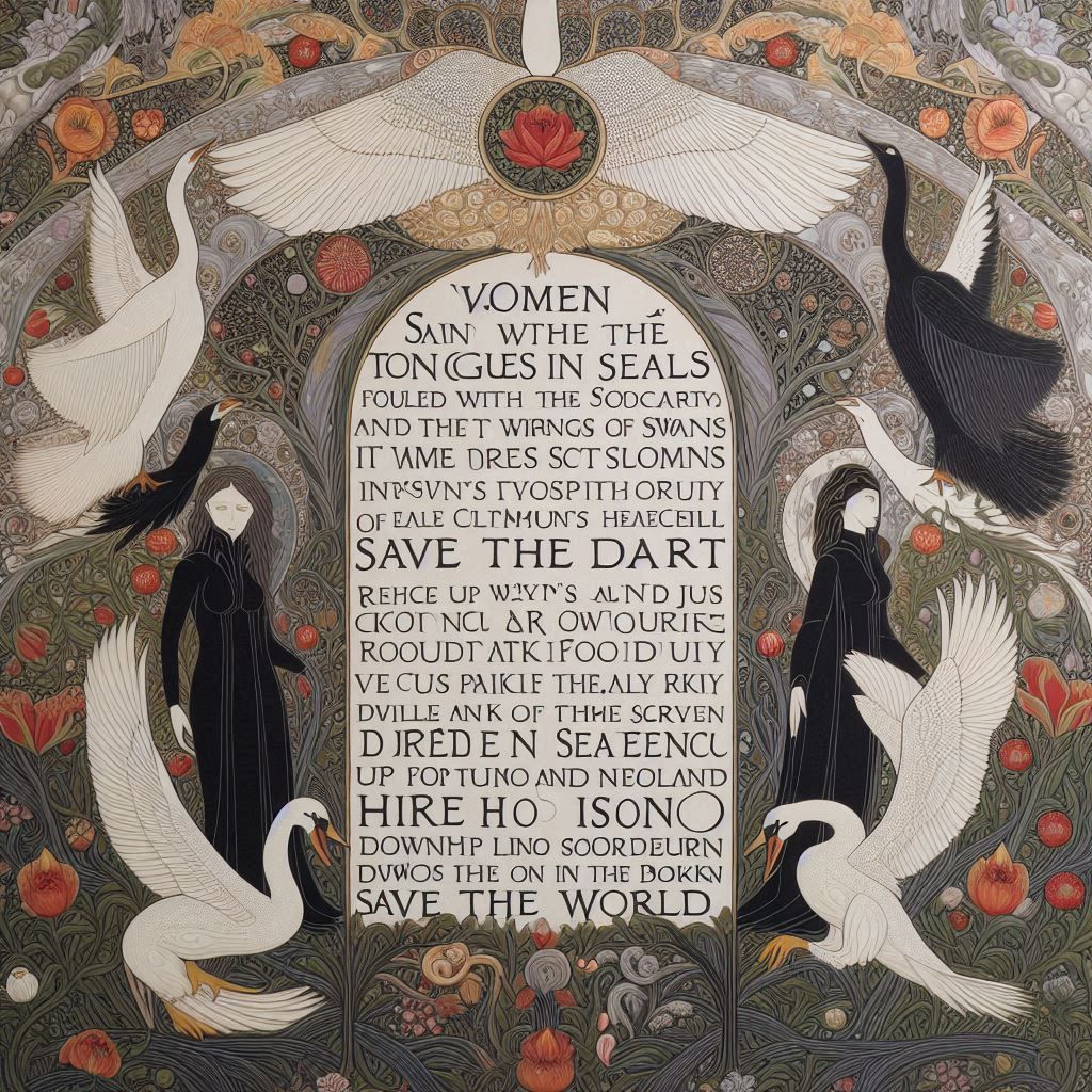 Women with iridescent, seal-like voices and majestic swan wings