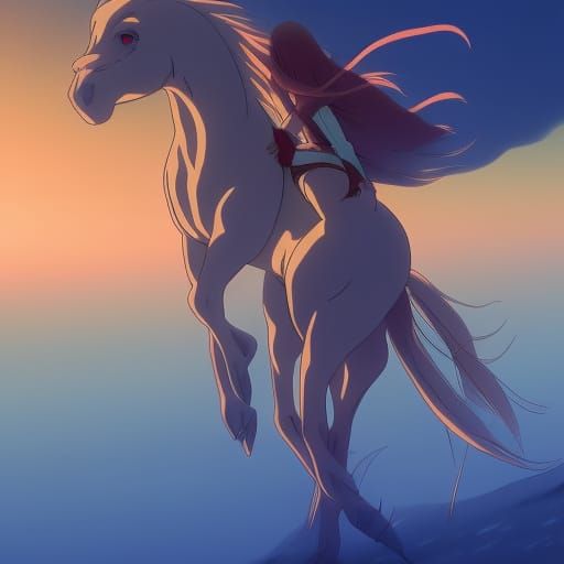 Cute Anime Girl Riding Her Horse Stock Illustration 2245694297 |  Shutterstock