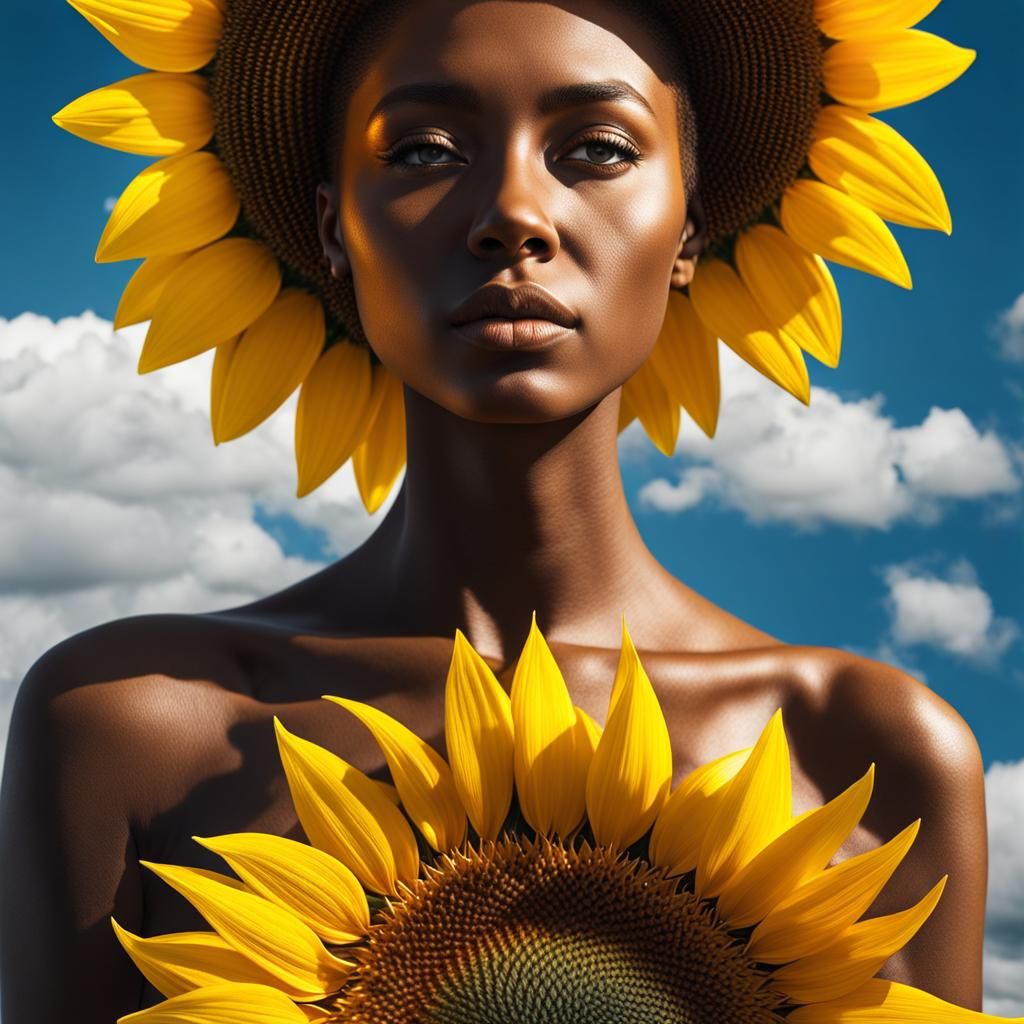 a human sunflower - AI Generated Artwork - NightCafe Creator