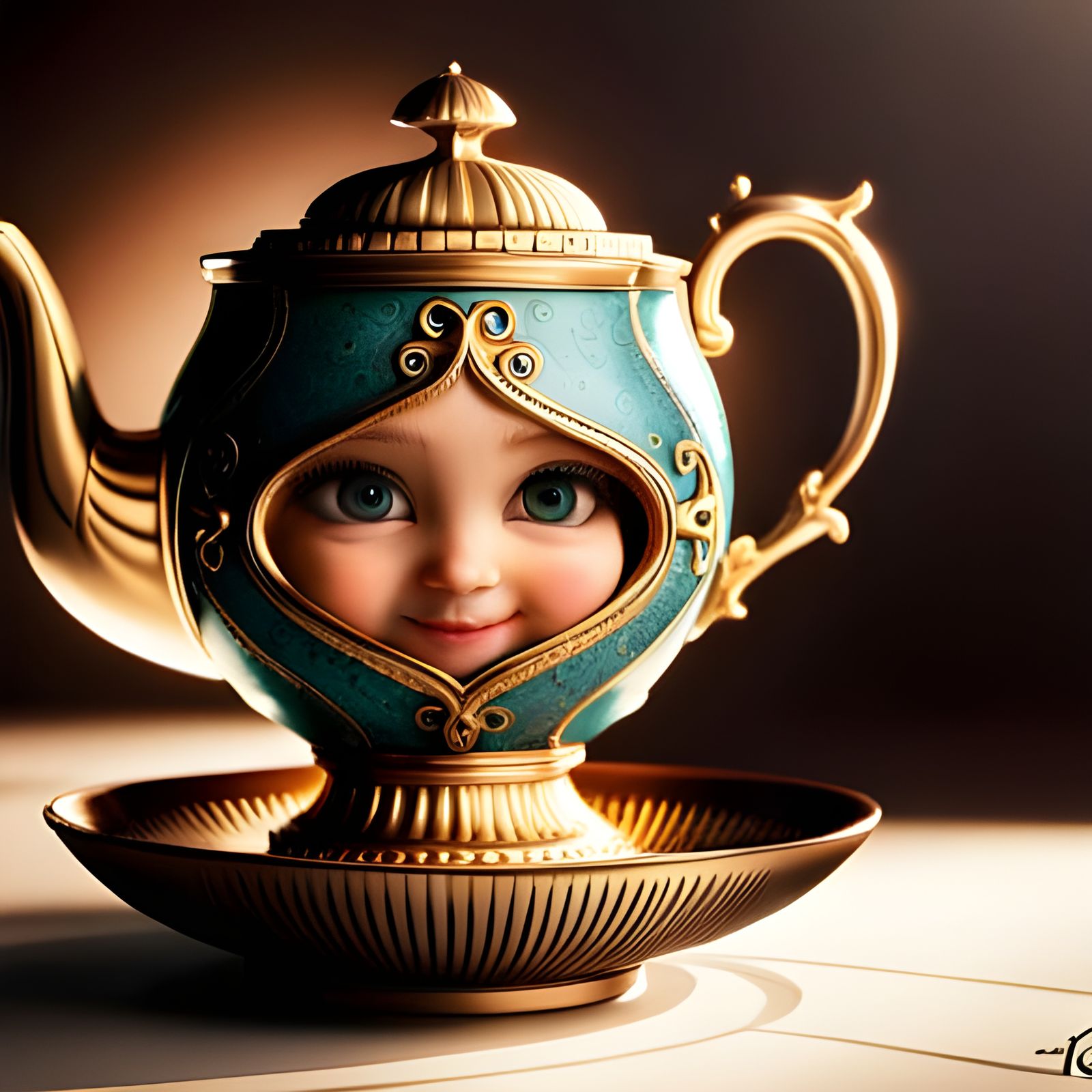 Tea set coming to life AI Generated Artwork NightCafe Creator