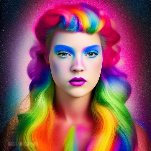 Prismatic Rose, Neon Rainbow, Princess Rainbow Alt Girl