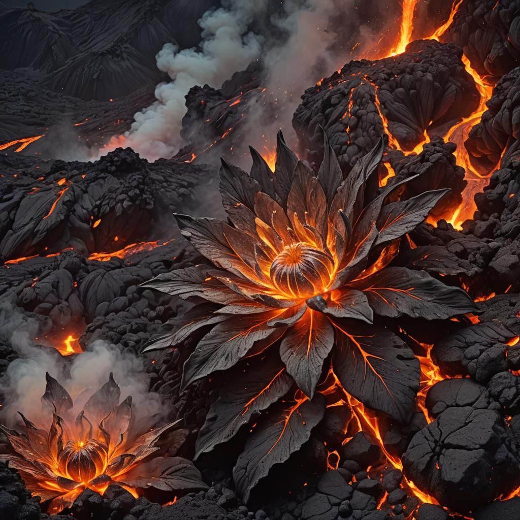 Lava flowers  by @Dobiki